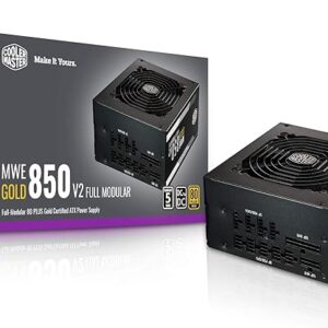Cooler Master MWE 850 Gold V2 Power Supply - Fully Modular | 80 Plus Gold Certified | 120mm HDB Fan | DC-to-DC Circuit Design | 2 EPS Connectors | 850 Watt